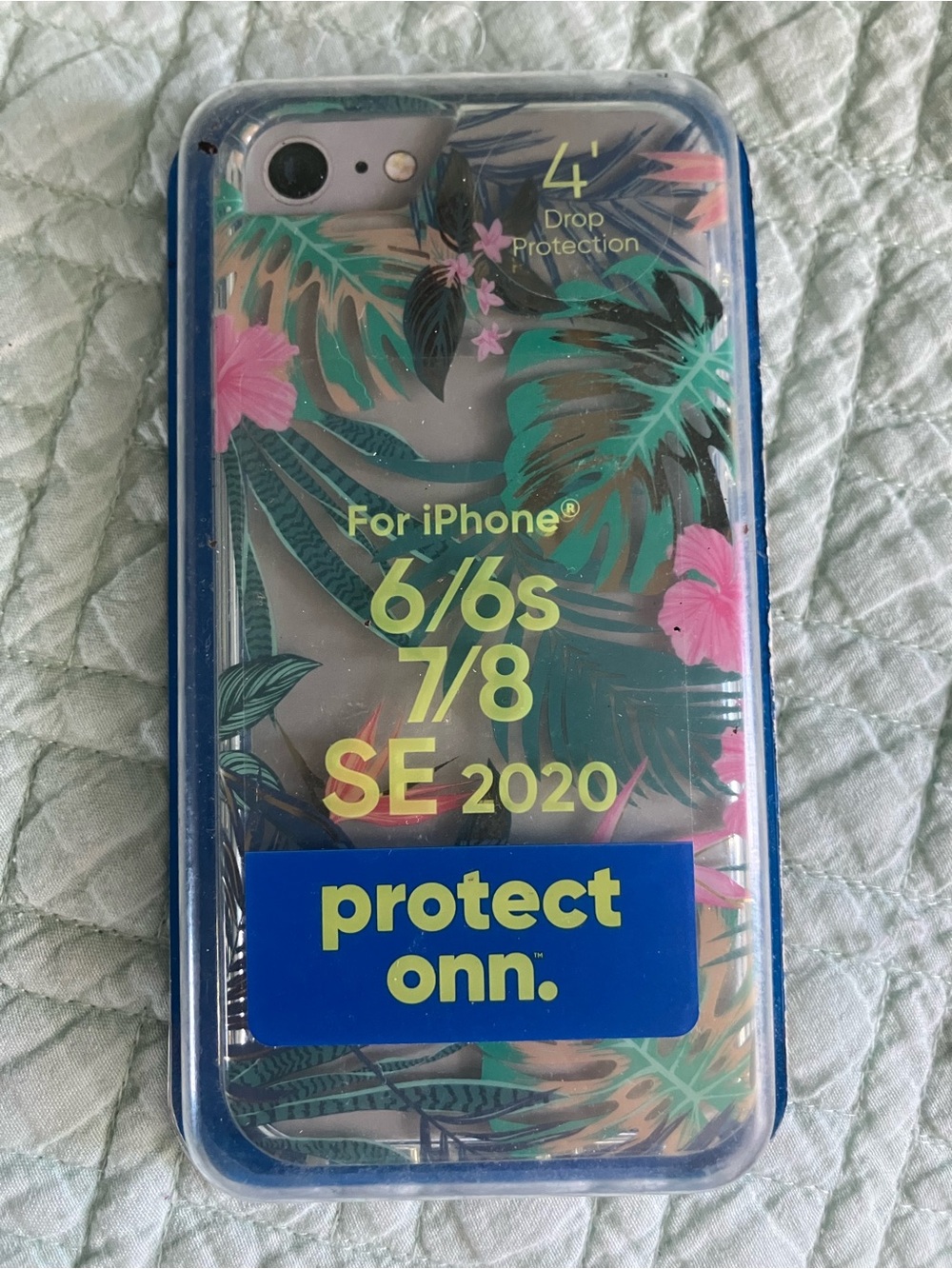 Clear Tropical Floral iPhone Case with Pink Accents